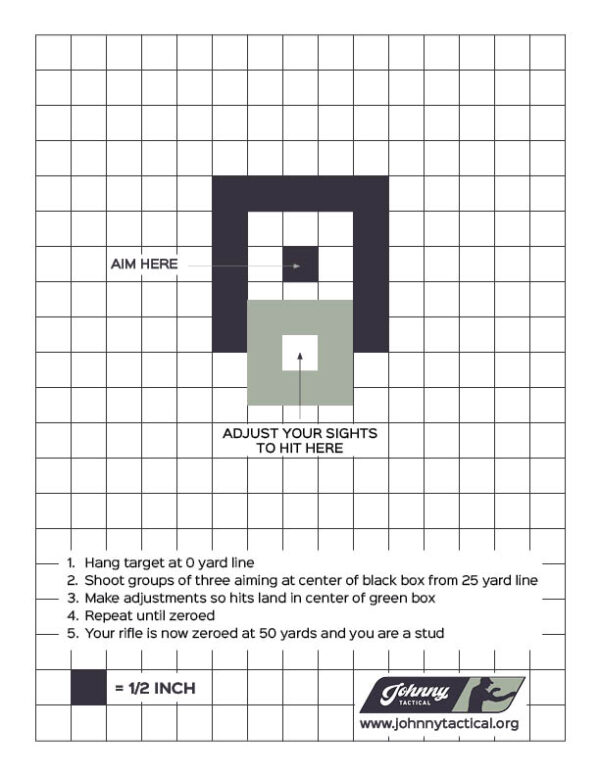 50 Yard Zero Target for a 25 Yard Range